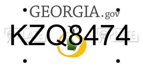 KZQ8474 Georgia License Plate