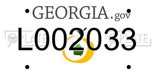 L002033 Georgia License Plate