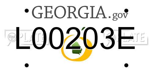 L00203E Georgia License Plate