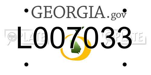 L007033 Georgia License Plate