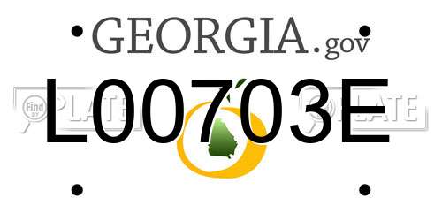 L00703E Georgia License Plate