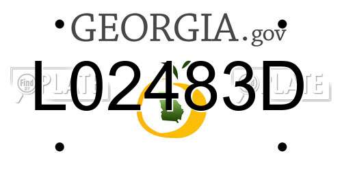 L02483D Georgia License Plate