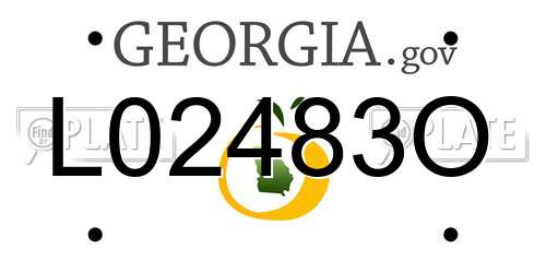 L02483O Georgia License Plate
