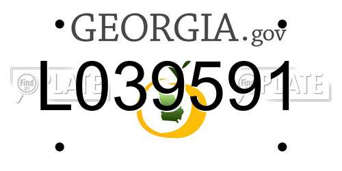 L039591 Georgia License Plate