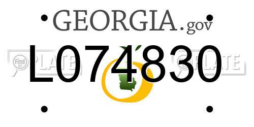 L074830 Georgia License Plate