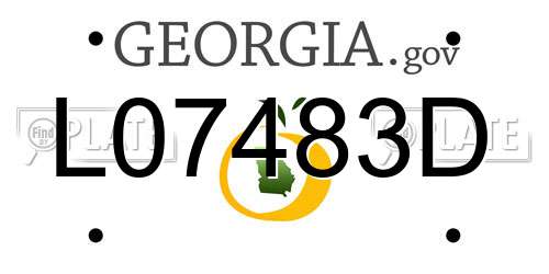 L07483D Georgia License Plate