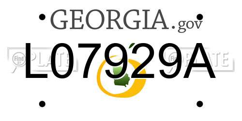 L07929A Georgia License Plate