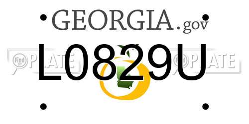 L0829U Georgia License Plate