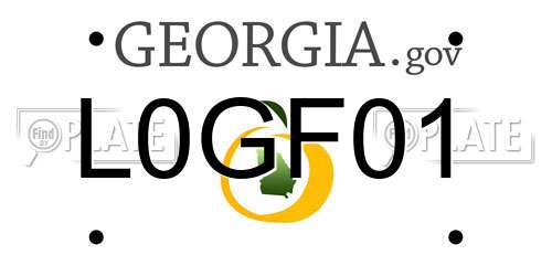L0GF01 Georgia License Plate
