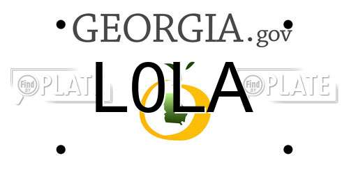 L0LA Georgia License Plate