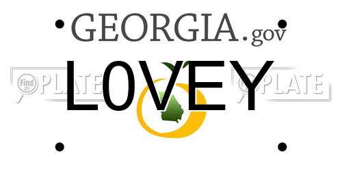 L0VEY Georgia License Plate