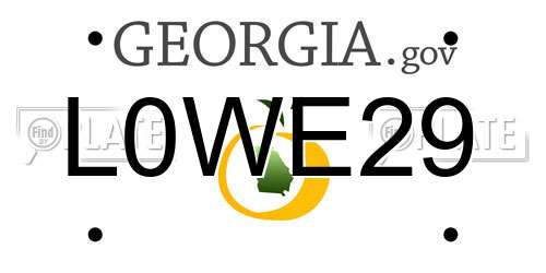 L0WE29 Georgia License Plate