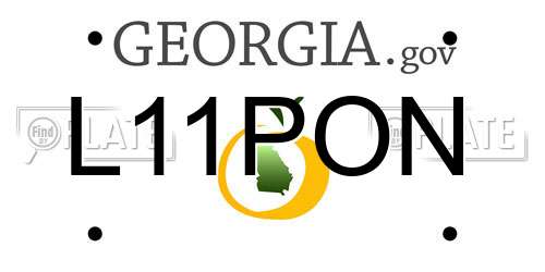 L11PON Georgia License Plate