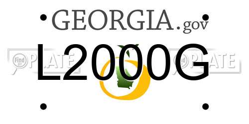L2000G Georgia License Plate