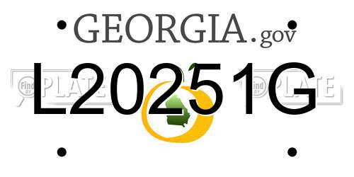 L20251G Georgia License Plate