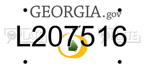 L207516 Georgia License Plate