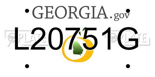 L20751G Georgia License Plate
