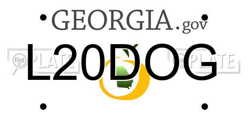 L20DOG Georgia License Plate