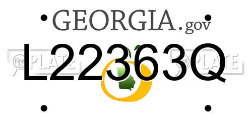 L22363Q Georgia License Plate