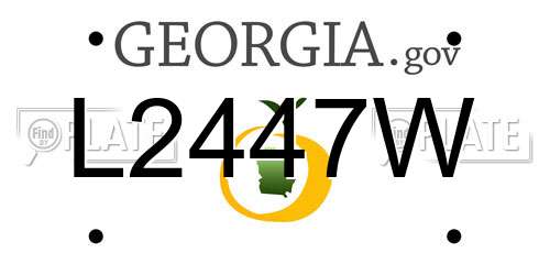 L2447W Georgia License Plate