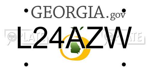L24AZW Georgia License Plate