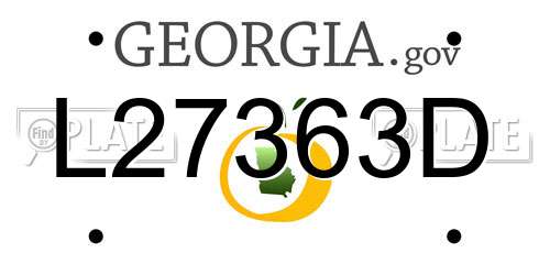 L27363D Georgia License Plate