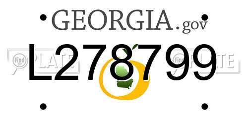 L278799 Georgia License Plate