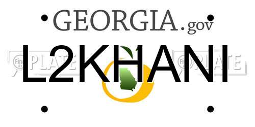 L2KHANI Georgia License Plate