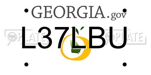 L37LBU Georgia License Plate