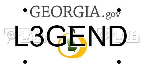 L3GEND Georgia License Plate
