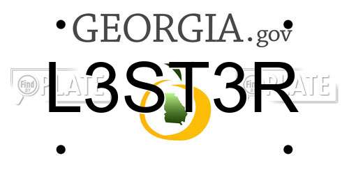L3ST3R Georgia License Plate
