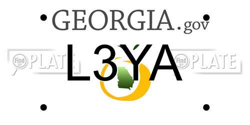 L3YA Georgia License Plate