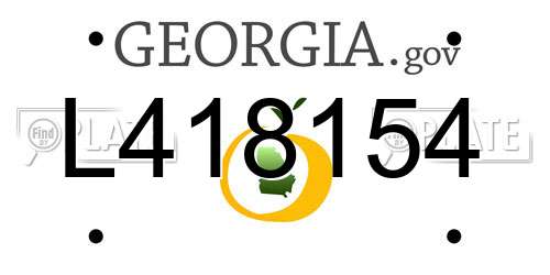 L418154 Georgia License Plate
