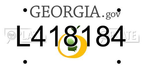 L418184 Georgia License Plate