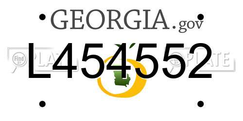 L454552 Georgia License Plate