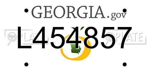 L454857 Georgia License Plate