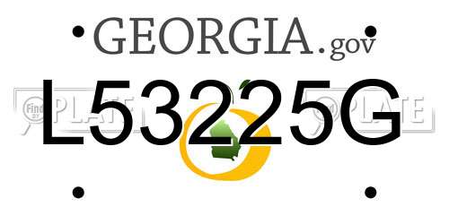L53225G Georgia License Plate