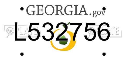L532756 Georgia License Plate