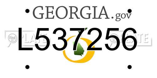 L537256 Georgia License Plate