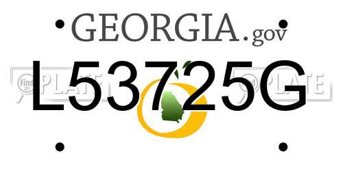 L53725G Georgia License Plate