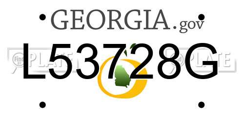 L53728G Georgia License Plate