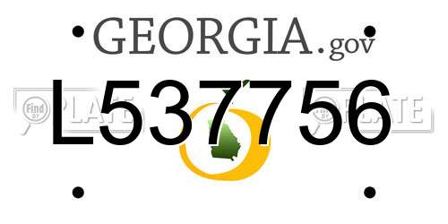L537756 Georgia License Plate