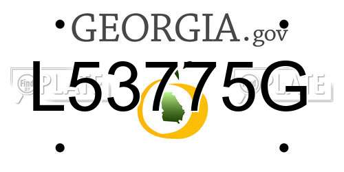 L53775G Georgia License Plate