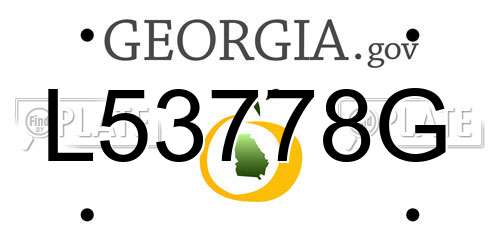 L53778G Georgia License Plate