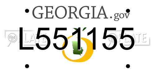 L551155 Georgia License Plate