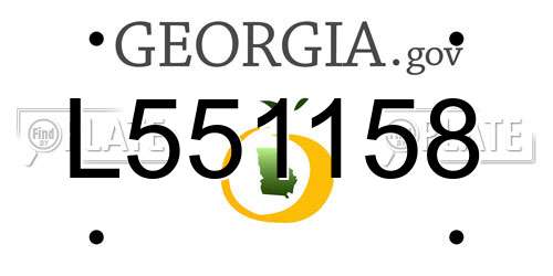 L551158 Georgia License Plate
