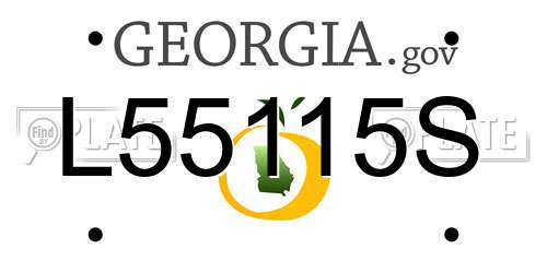 L55115S Georgia License Plate