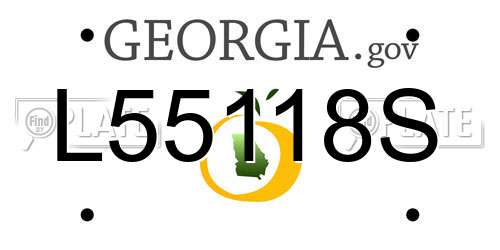 L55118S Georgia License Plate
