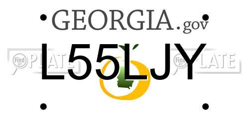 L55LJY Georgia License Plate