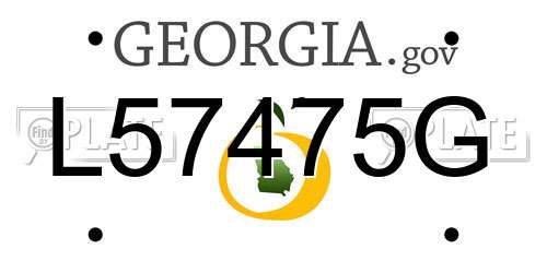 L57475G Georgia License Plate